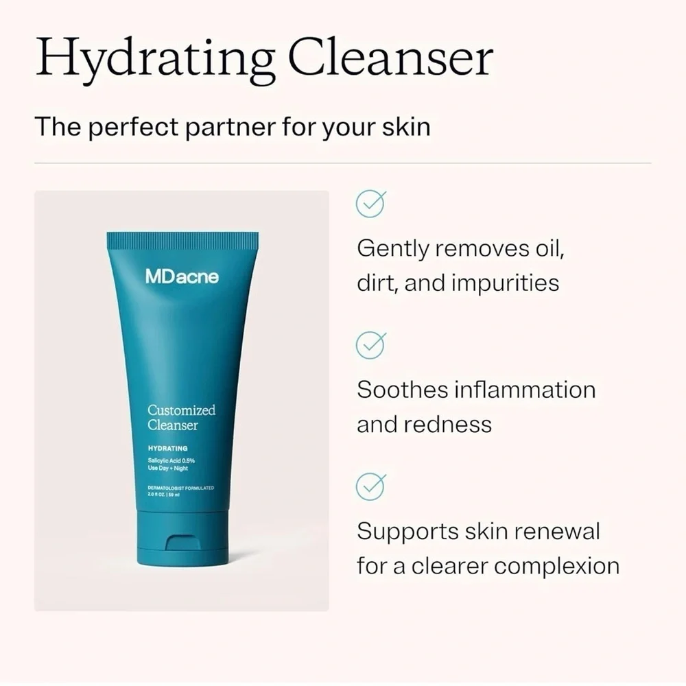 3/$12 MDacne Hydrating Customized Cleanser 2oz
